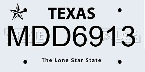MDD6913 Texas License Plate