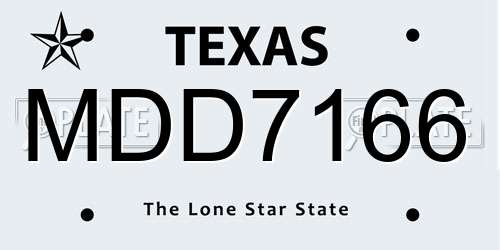 MDD7166 Texas License Plate