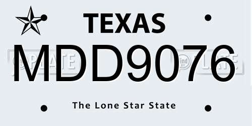 MDD9076 Texas License Plate