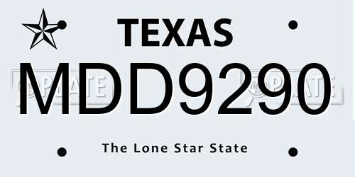 MDD9290 Texas License Plate