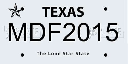MDF2015 Texas License Plate