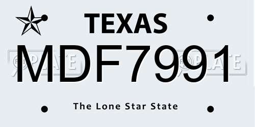 MDF7991 Texas License Plate
