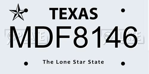 MDF8146 Texas License Plate