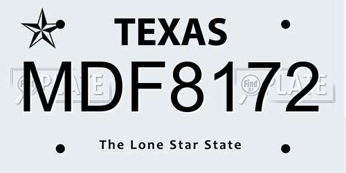 MDF8172 Texas License Plate