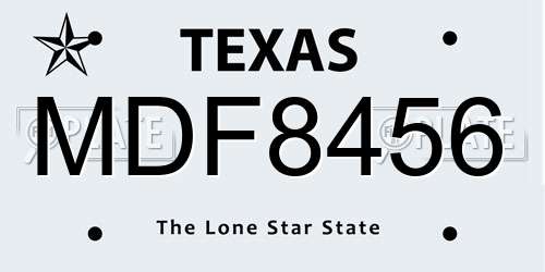 MDF8456 Texas License Plate