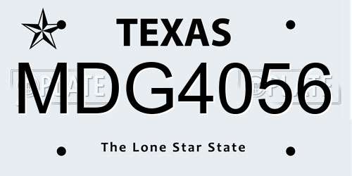 MDG4056 Texas License Plate