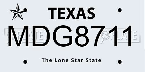 MDG8711 Texas License Plate