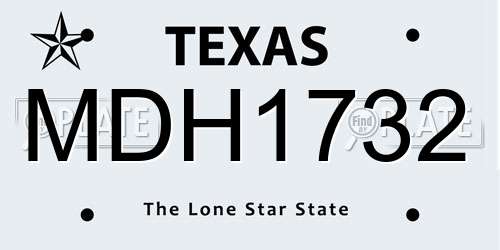 MDH1732 Texas License Plate
