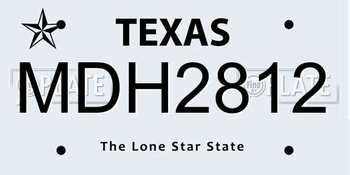 MDH2812 Texas License Plate