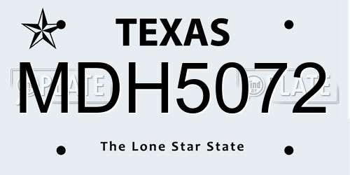 MDH5072 Texas License Plate