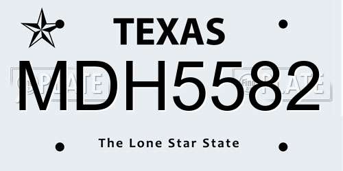 MDH5582 Texas License Plate