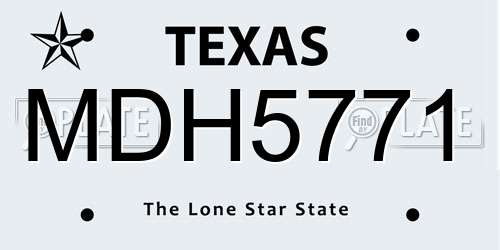 MDH5771 Texas License Plate