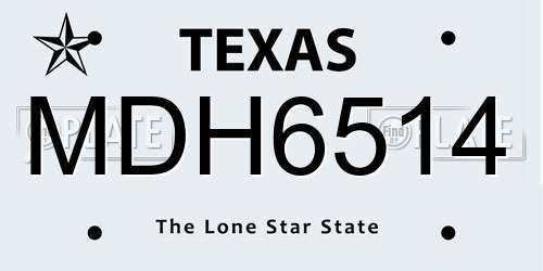 MDH6514 Texas License Plate