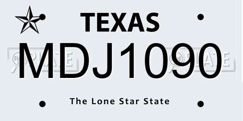 MDJ1090 Texas License Plate