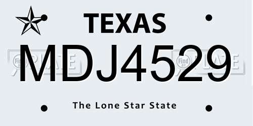 MDJ4529 Texas License Plate