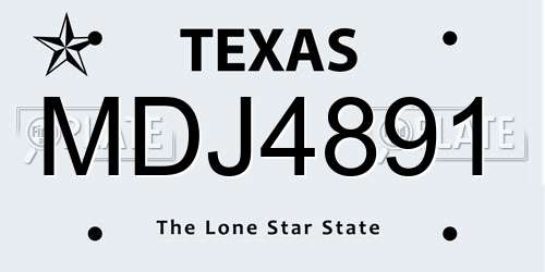 MDJ4891 Texas License Plate