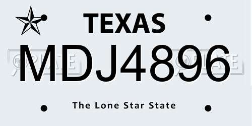 MDJ4896 Texas License Plate