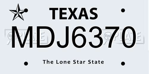 MDJ6370 Texas License Plate