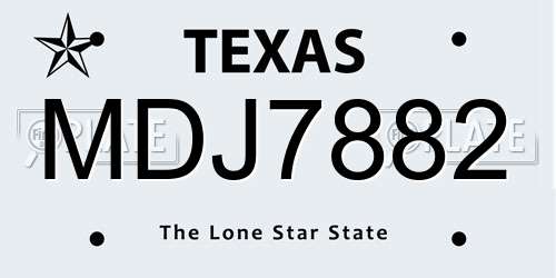 MDJ7882 Texas License Plate