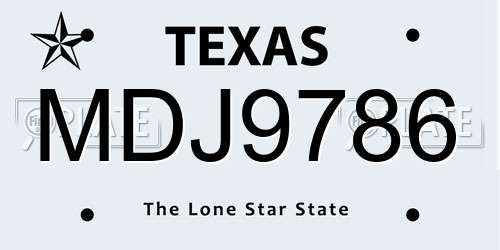 MDJ9786 Texas License Plate
