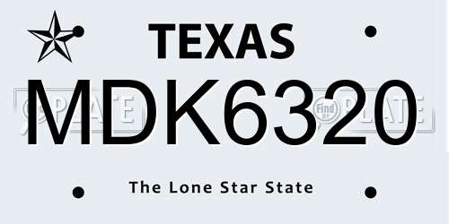 MDK6320 Texas License Plate
