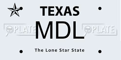 MDL Texas License Plate