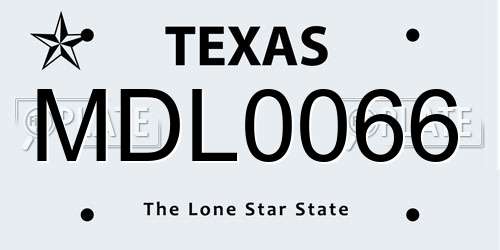 MDL0066 Texas License Plate