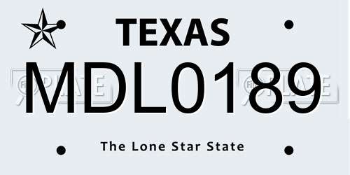 MDL0189 Texas License Plate