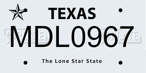 MDL0967 Texas License Plate