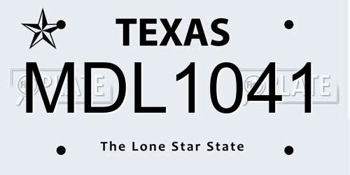MDL1041 Texas License Plate