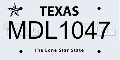 MDL1047 Texas License Plate