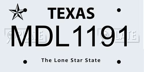 MDL1191 Texas License Plate