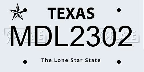 MDL2302 Texas License Plate