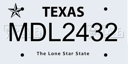 MDL2432 Texas License Plate