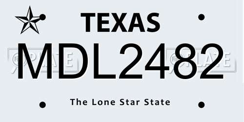 MDL2482 Texas License Plate