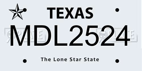 MDL2524 Texas License Plate