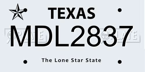MDL2837 Texas License Plate