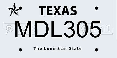 MDL305 Texas License Plate