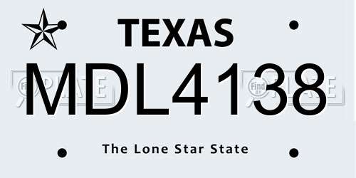 MDL4138 Texas License Plate
