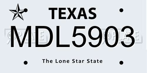MDL5903 Texas License Plate