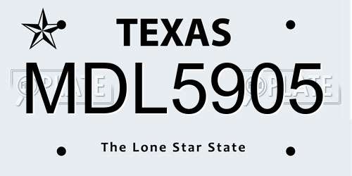 MDL5905 Texas License Plate