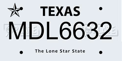 MDL6632 Texas License Plate