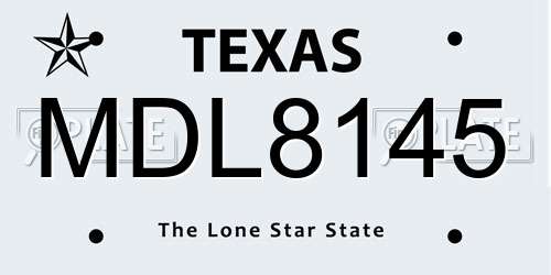 MDL8145 Texas License Plate