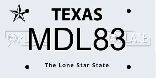 MDL83 Texas License Plate