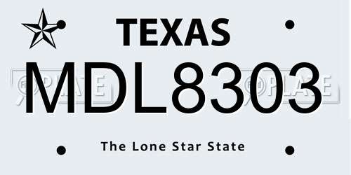 MDL8303 Texas License Plate