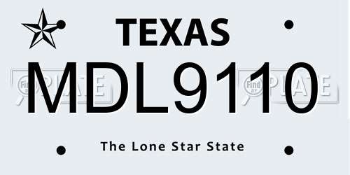 MDL9110 Texas License Plate