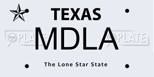MDLA Texas License Plate