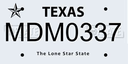 MDM0337 Texas License Plate