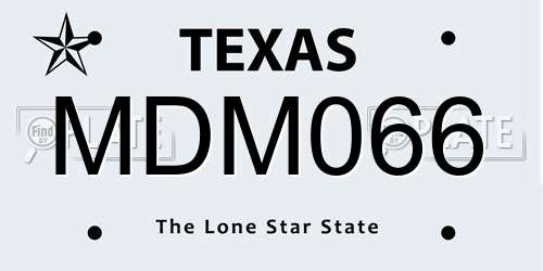 MDM066 Texas License Plate