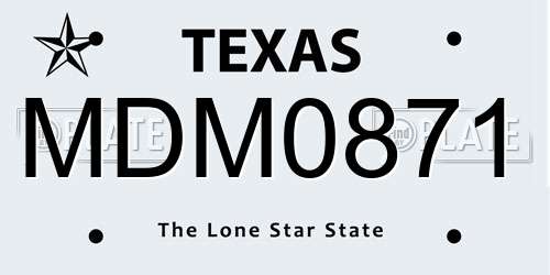 MDM0871 Texas License Plate